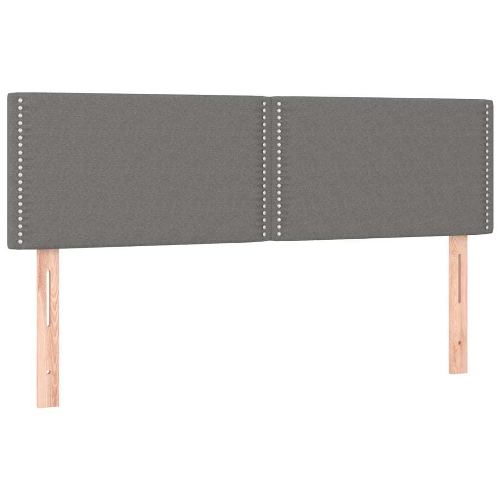 Testiere 2 pz Grigio Scuro 72x5x78/88 cm in Tessuto