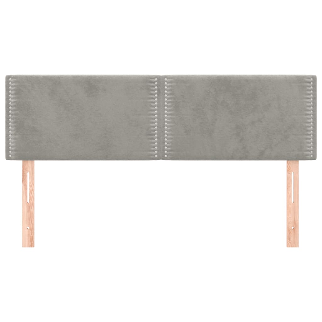 Testiere 2 pz Grigio Chiaro 72x5x78/88 cm in Velluto