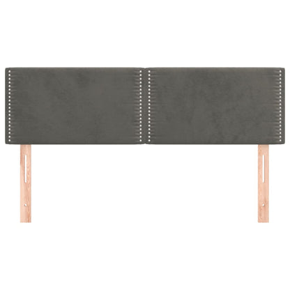 Testiere 2 pz Grigio Scuro 72x5x78/88 cm in Velluto