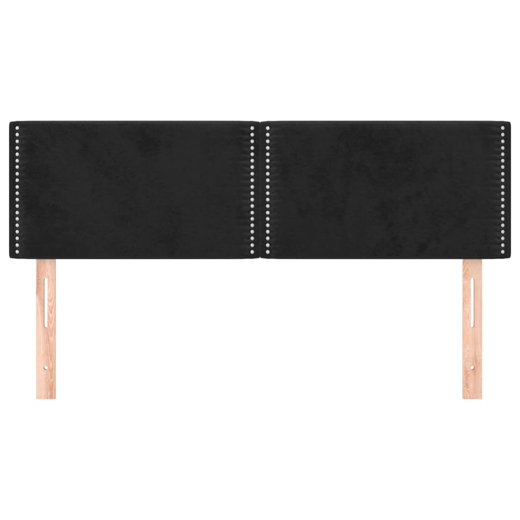 Testiere 2 pz Nere 72x5x78/88 cm in Velluto