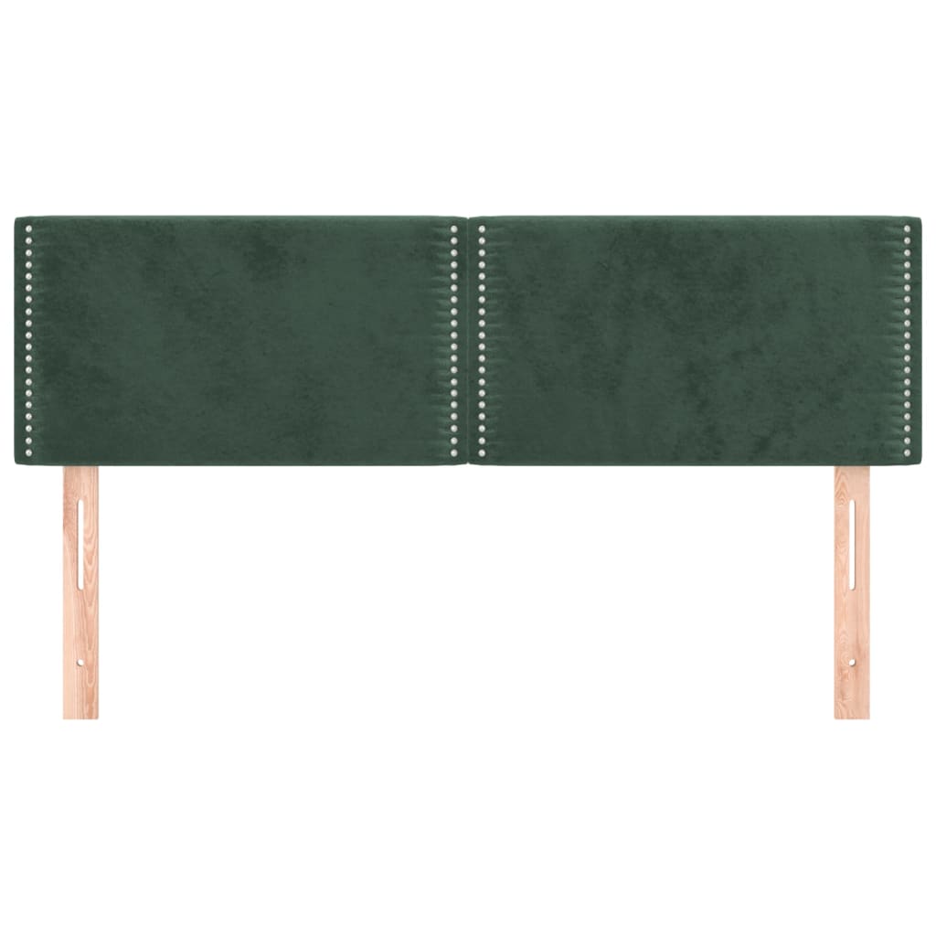 Testiere 2 pz Verde Scuro 72x5x78/88 cm in Velluto
