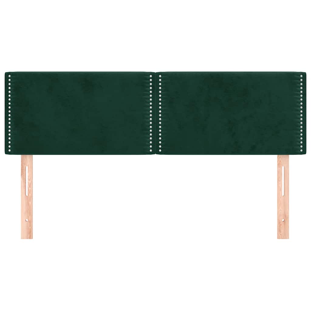 Testiere 2 pz Verde Scuro 72x5x78/88 cm in Velluto
