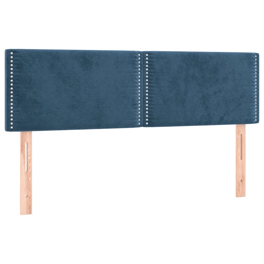 Testiere 2 pz Blu Scuro 72x5x78/88 cm in Velluto