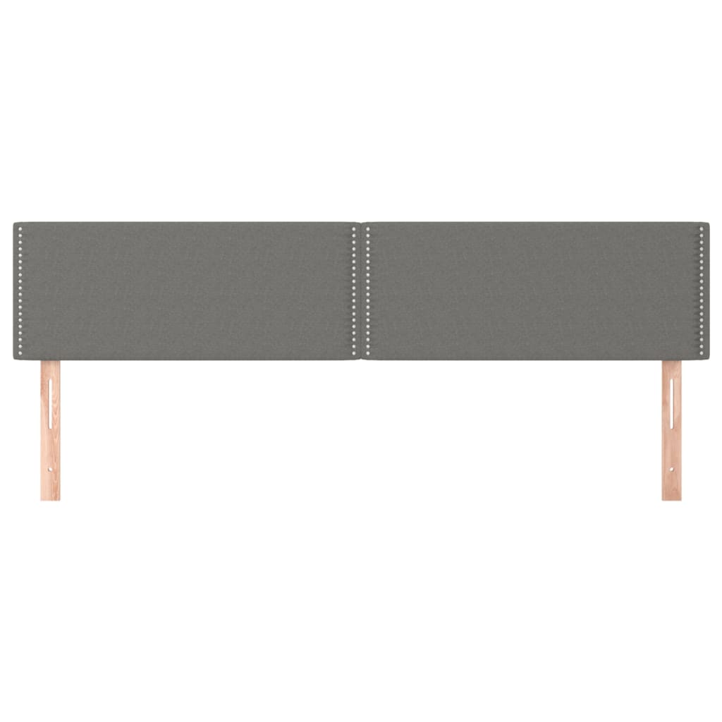 Testiera 2 pz Grigio Scuro 80x5x78/88 cm in Tessuto