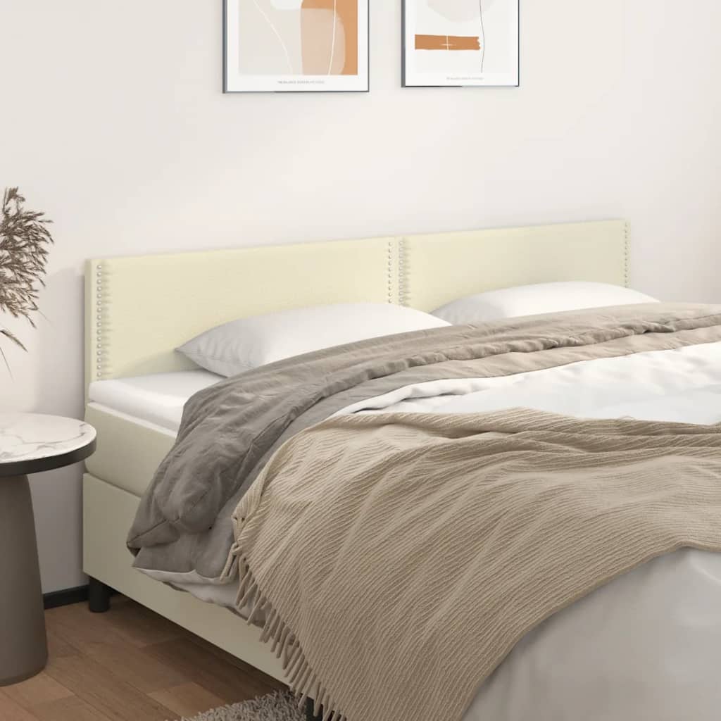 Testiera 2 pz Crema 80x5x78/88 cm in Similpelle