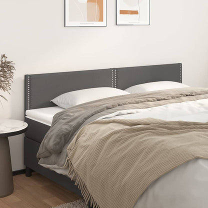 Testiera 2 pz Grigio 80x5x78/88 cm in Similpelle