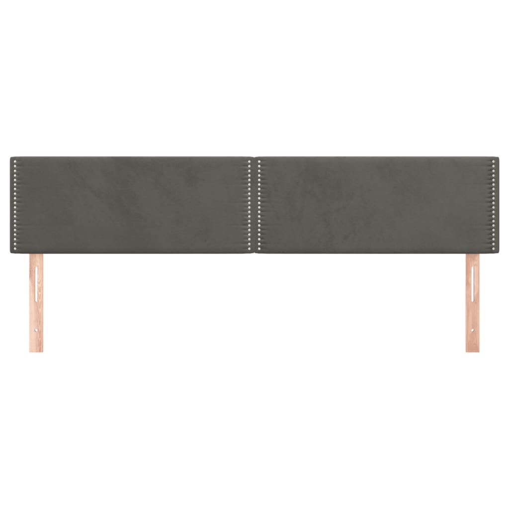 Testiera 2 pz Grigio Scuro 80x5x78/88 cm in Velluto
