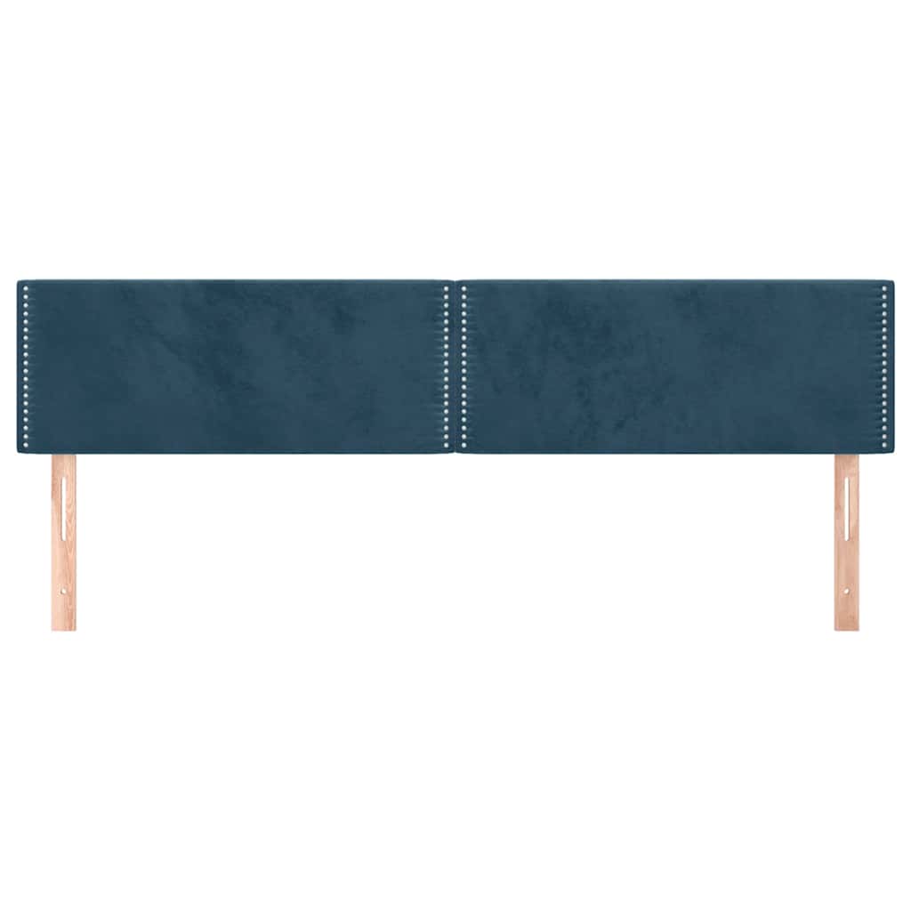 Testiera 2 pz Blu Scuro 80x5x78/88 cm in Velluto