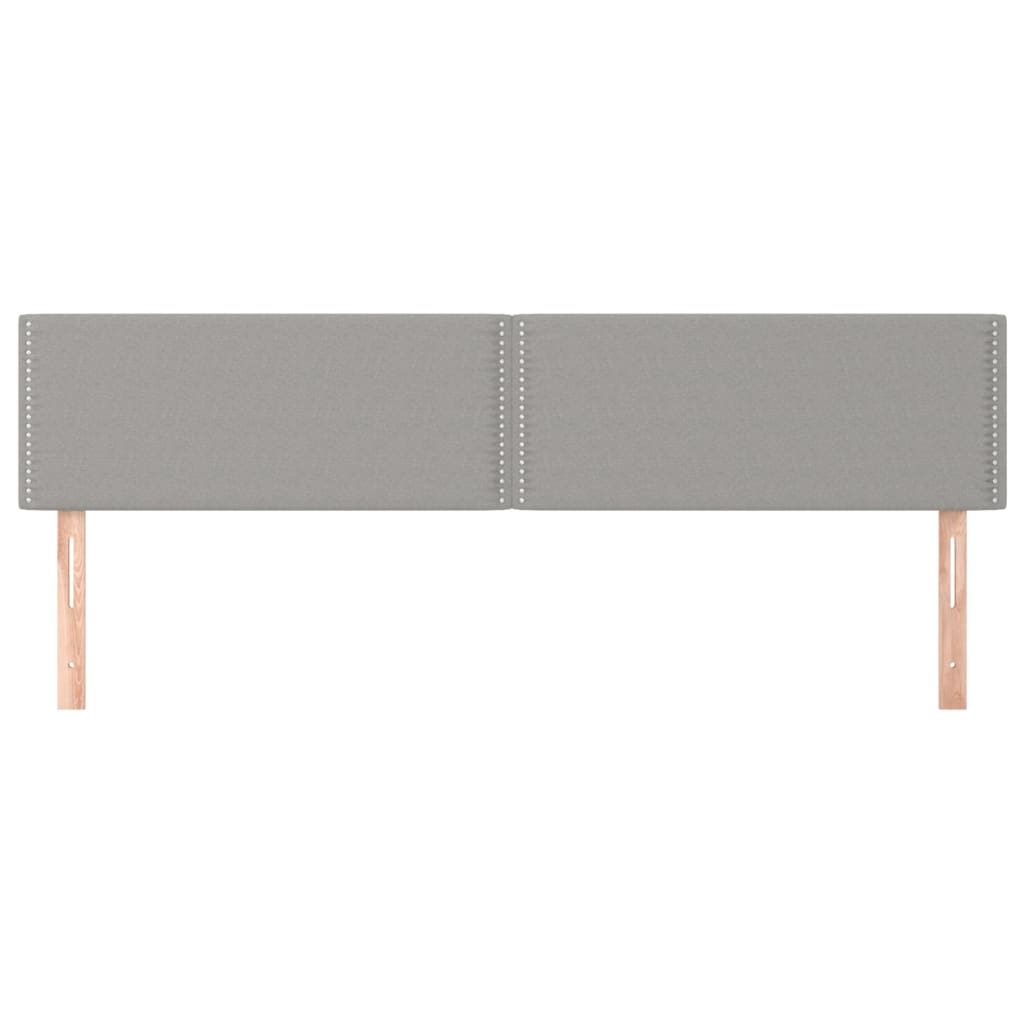 Testiera 2 pz Grigio Chiaro 90x5x78/88 cm in Tessuto