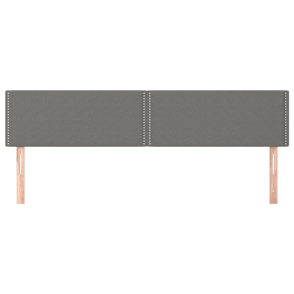 Testiera 2 pz Grigio Scuro 90x5x78/88 cm in Tessuto
