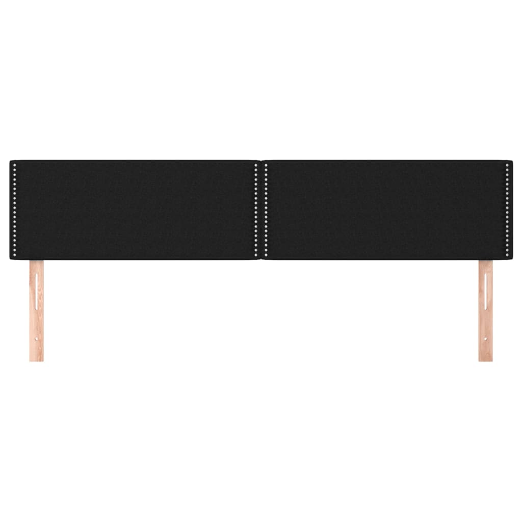 Testiera 2 pz Nera 90x5x78/88 cm in Tessuto