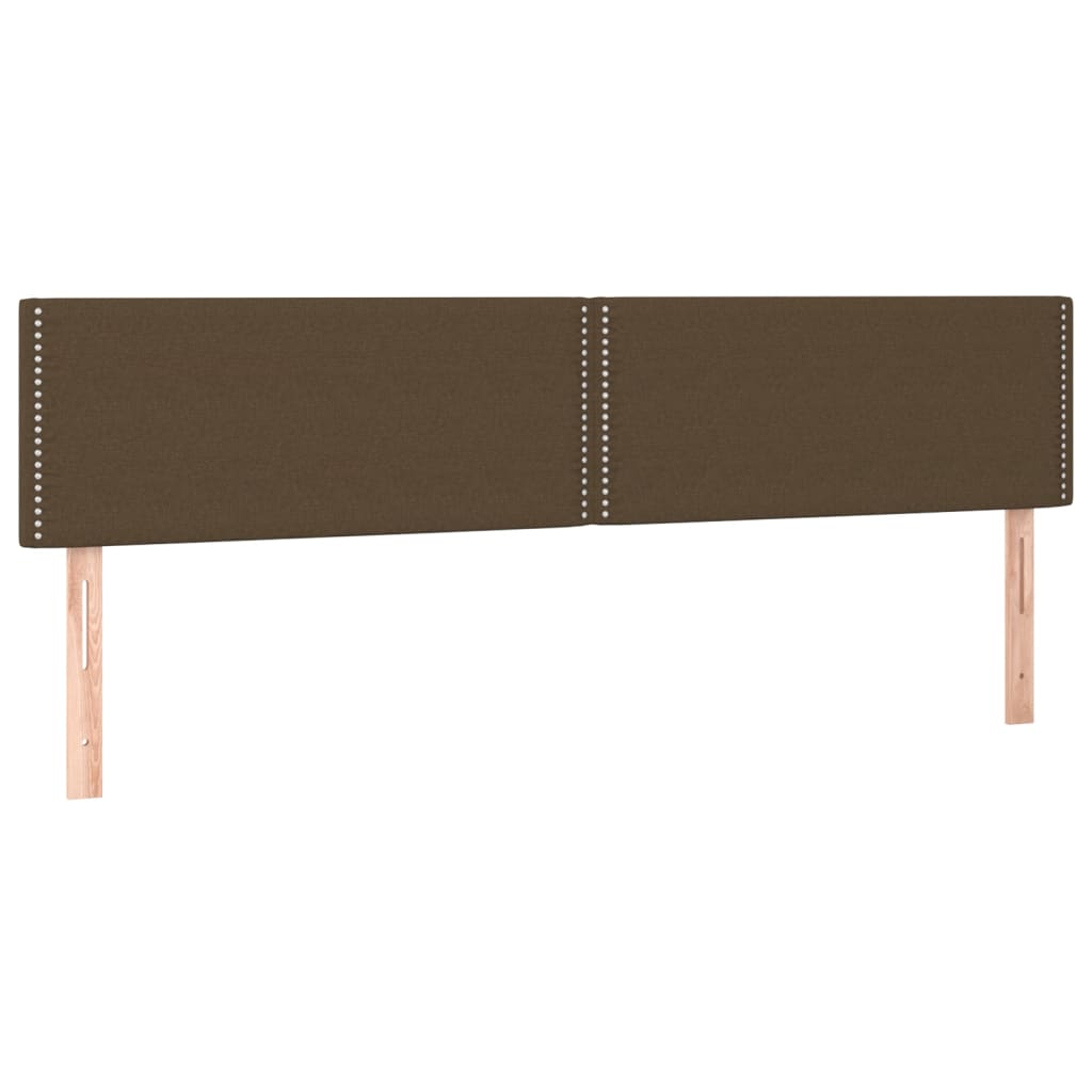 Testiera 2 pz Marrone Scuro 90x5x78/88 cm in Tessuto