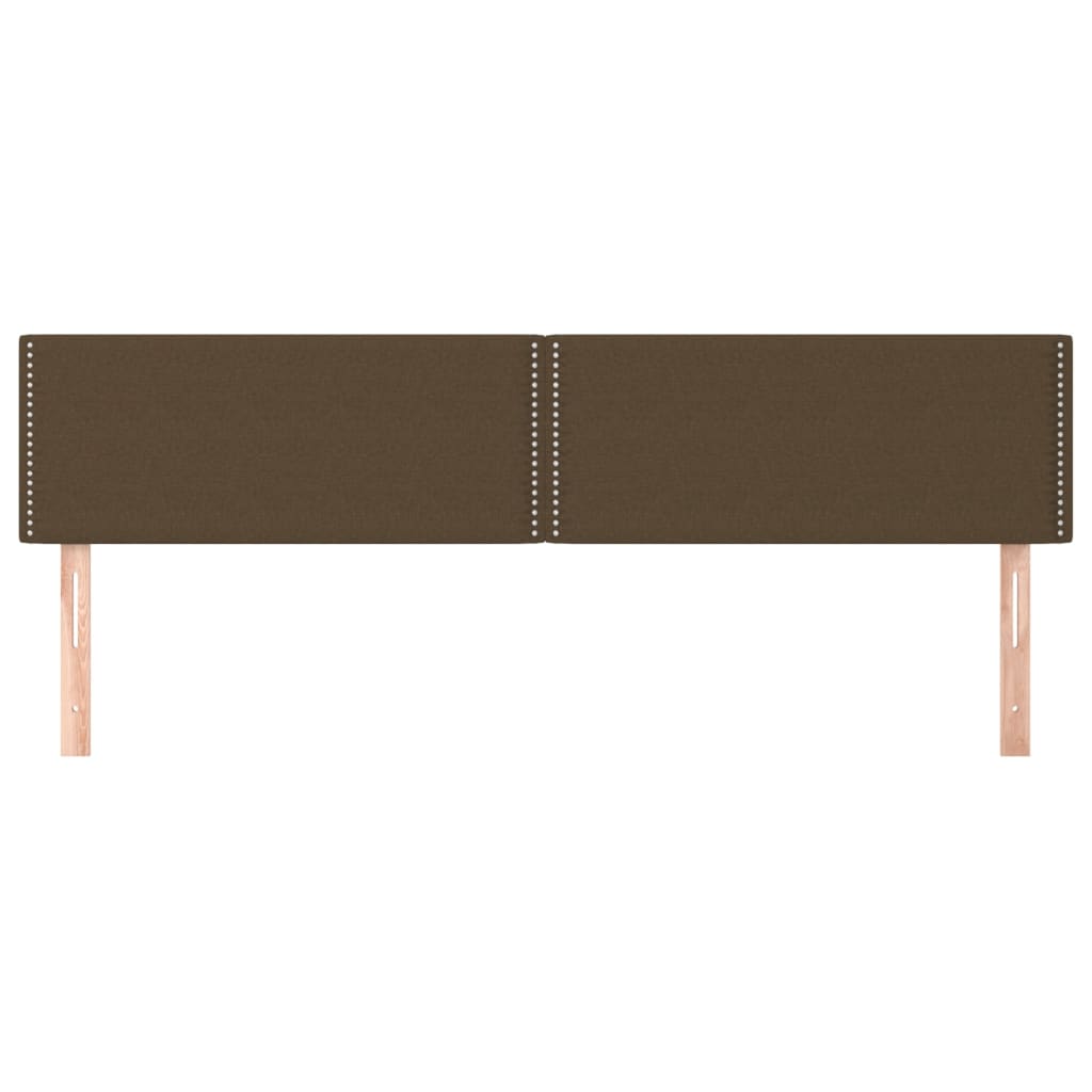 Testiera 2 pz Marrone Scuro 90x5x78/88 cm in Tessuto