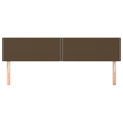 Testiera 2 pz Marrone Scuro 90x5x78/88 cm in Tessuto