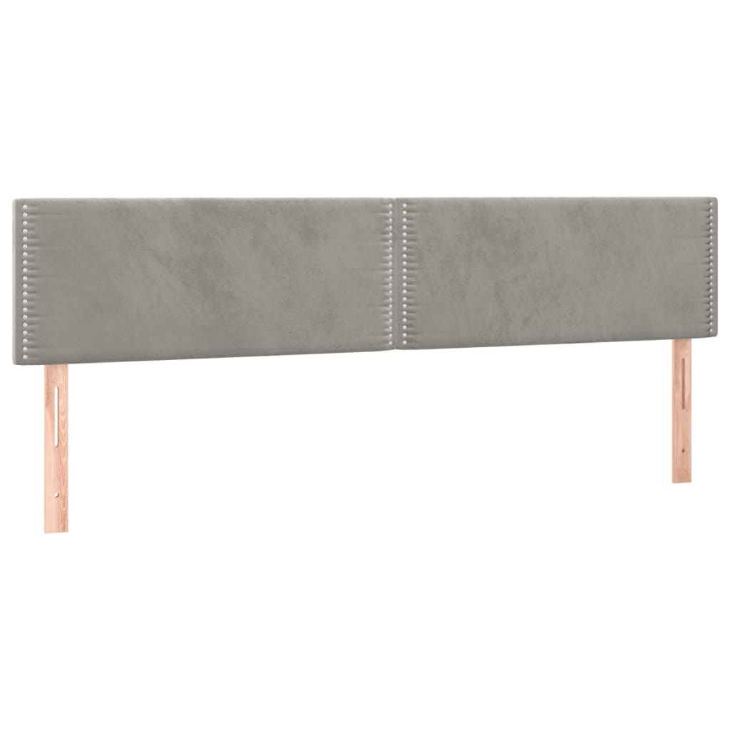 Testiera 2 pz Grigio Chiaro 90x5x78/88 cm in Velluto