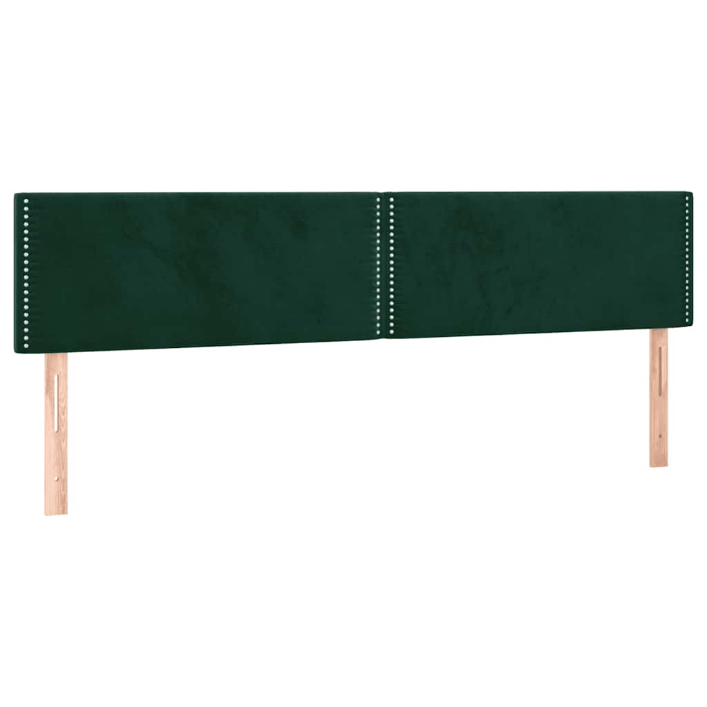 Testiera 2 pz Verde scuro 90x5x78/88 cm in Velluto