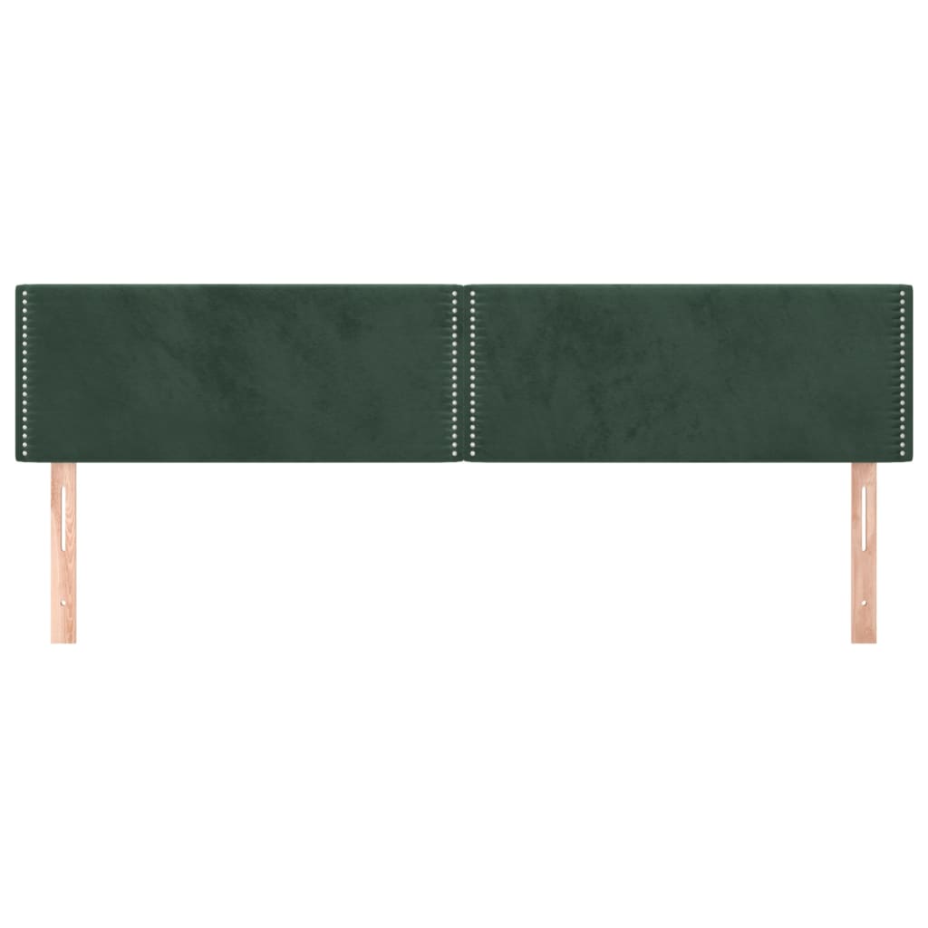 Testiera 2 pz Verde scuro 90x5x78/88 cm in Velluto