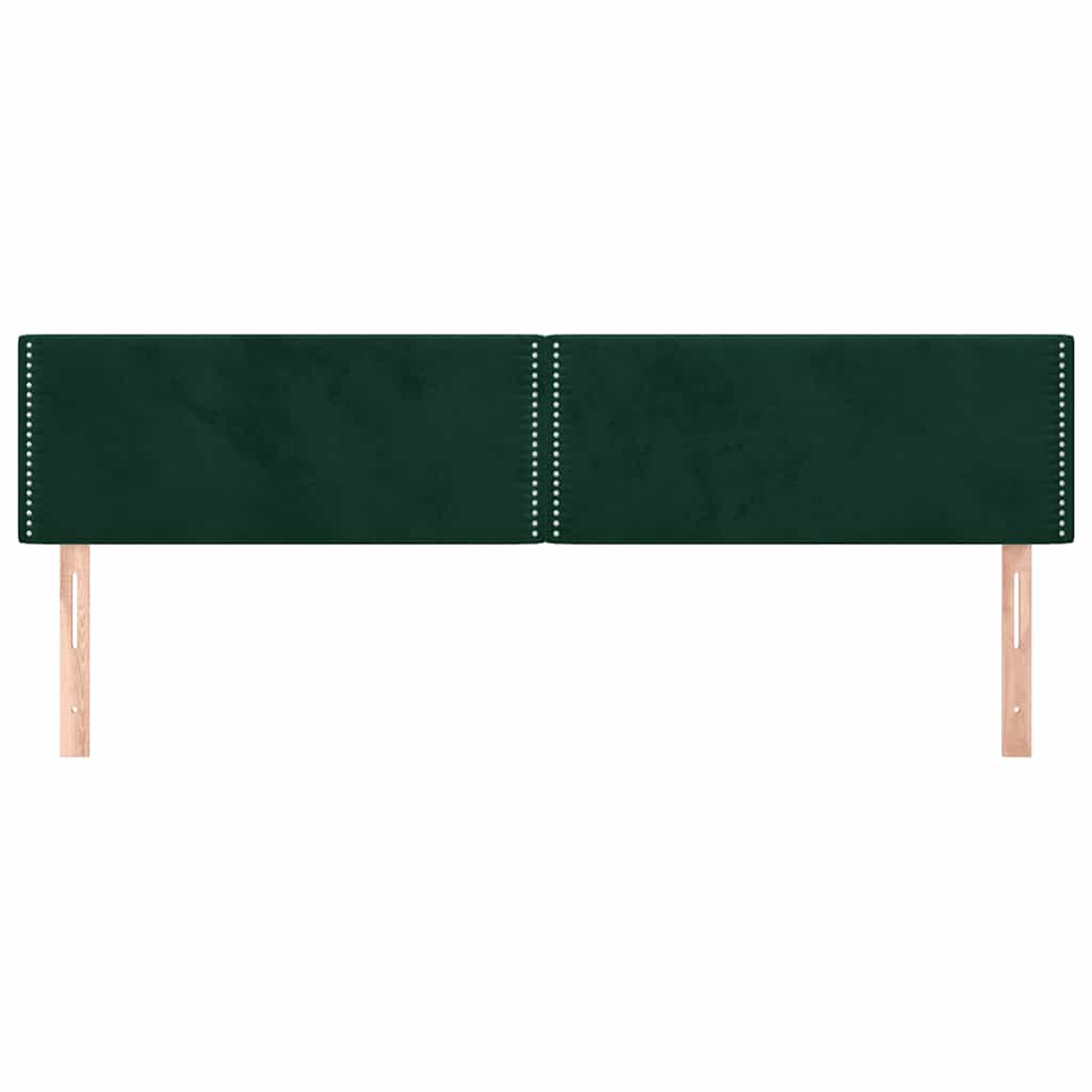 Testiera 2 pz Verde scuro 90x5x78/88 cm in Velluto