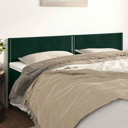 Testiera 2 pz Verde scuro 90x5x78/88 cm in Velluto