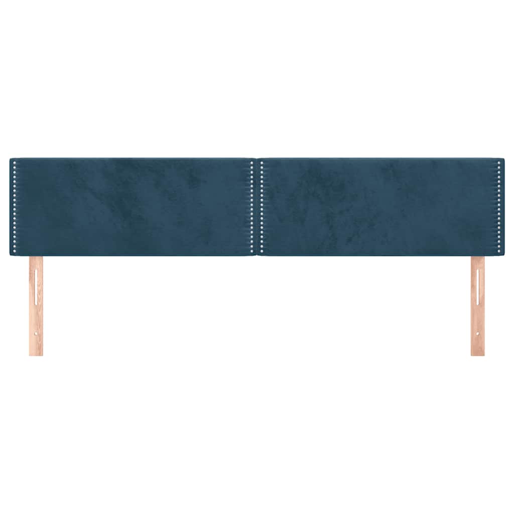 Testiera 2 pz Blu scuro 90x5x78/88 cm in Velluto