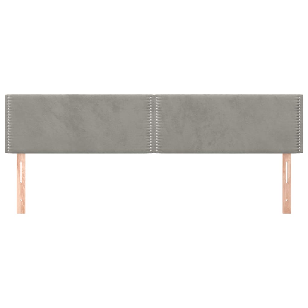 Testiere 2 pz Grigio Chiaro 100x5x78/88 cm in Velluto