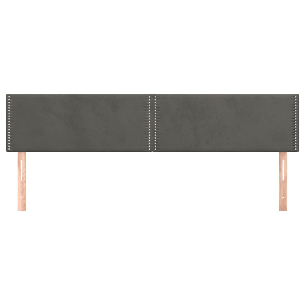 Testiere 2 pz Grigio Scuro 100x5x78/88 cm in Velluto