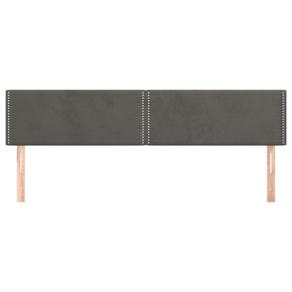 Testiere 2 pz Grigio Scuro 100x5x78/88 cm in Velluto