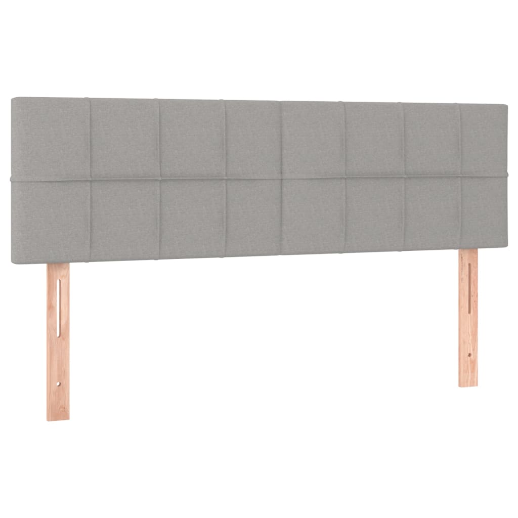 Testiera Grigio Chiaro 144x5x78/88 cm in Tessuto