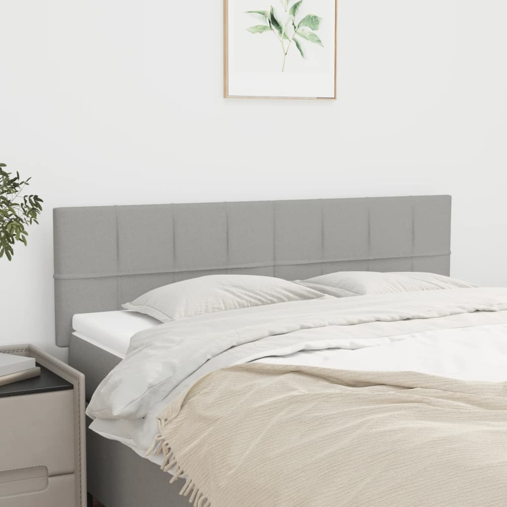 Testiera Grigio Chiaro 144x5x78/88 cm in Tessuto