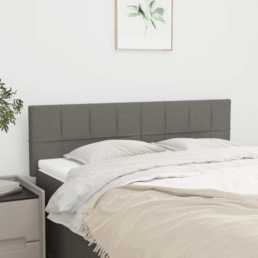 Testiera Grigio Scuro 144x5x78/88 cm in Tessuto