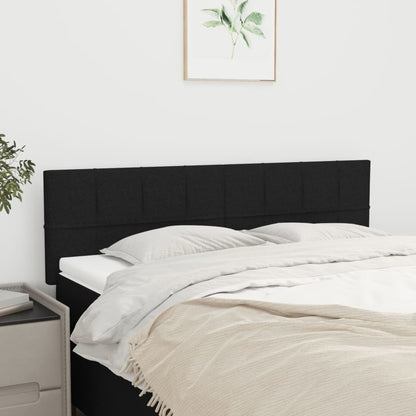 Testiera Nera 144x5x78/88 cm in Tessuto
