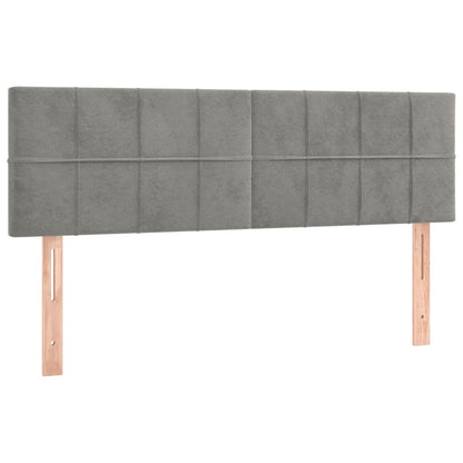 Testiera Grigio Chiaro 144x5x78/88 cm in Velluto