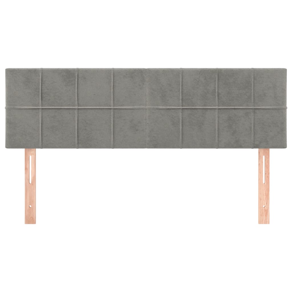 Testiera Grigio Chiaro 144x5x78/88 cm in Velluto