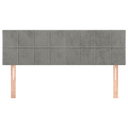 Testiera Grigio Chiaro 144x5x78/88 cm in Velluto