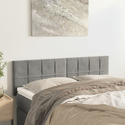 Testiera Grigio Chiaro 144x5x78/88 cm in Velluto