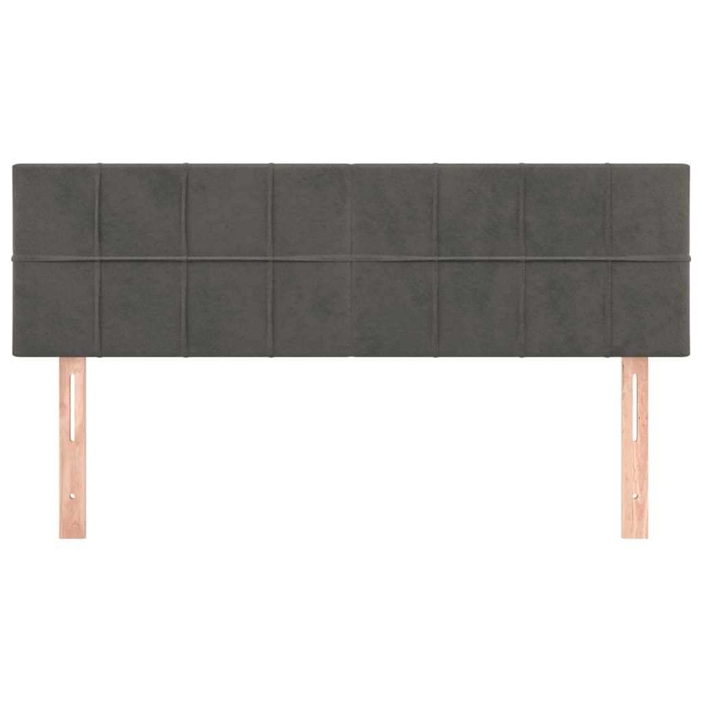 Testiere 2 pz Grigio Scuro 72x5x78/88 cm in Velluto