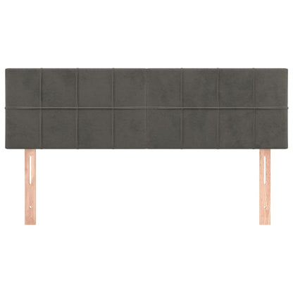 Testiere 2 pz Grigio Scuro 72x5x78/88 cm in Velluto