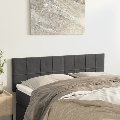Testiera Grigio Scuro 144x5x78/88 cm in Velluto