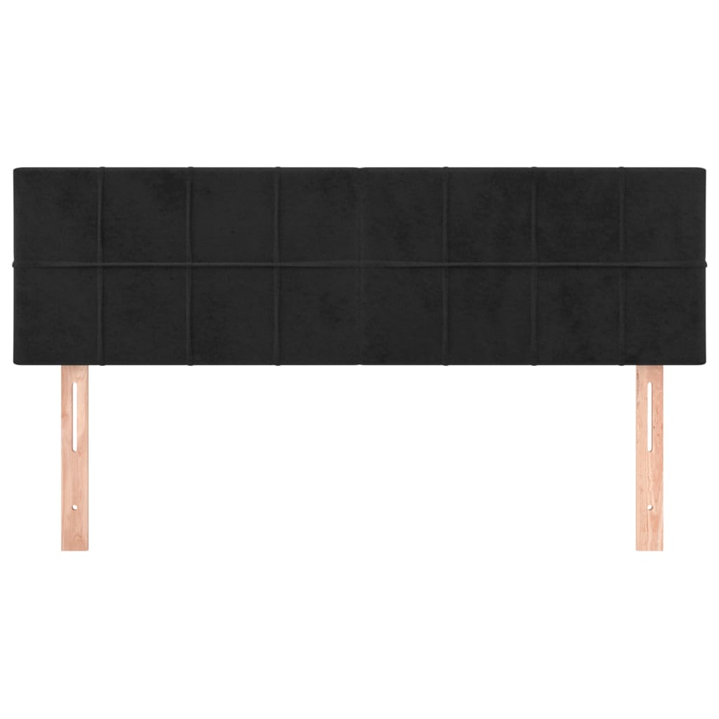 Testiera Nera 144x5x78/88 cm in Velluto