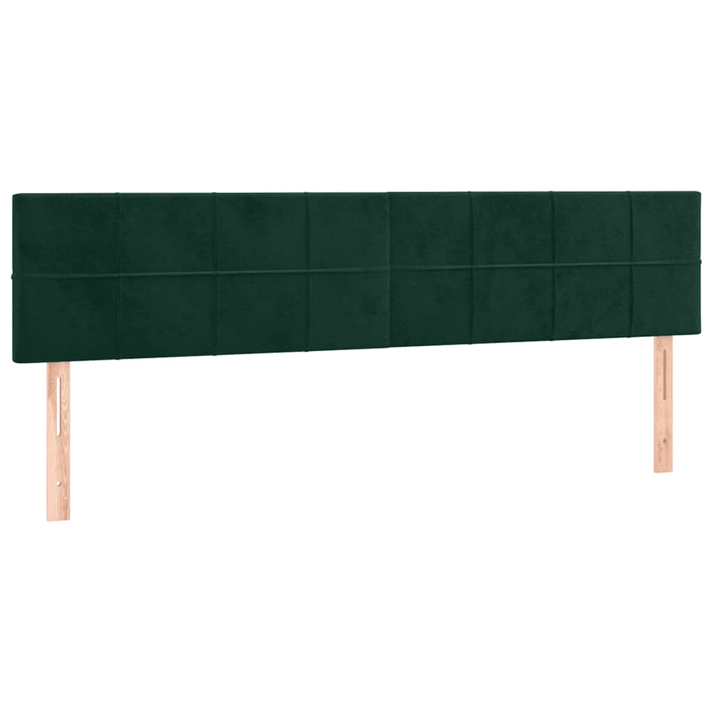 Testiera 2 pz Verde Scuro 80x5x78/88 cm in Velluto
