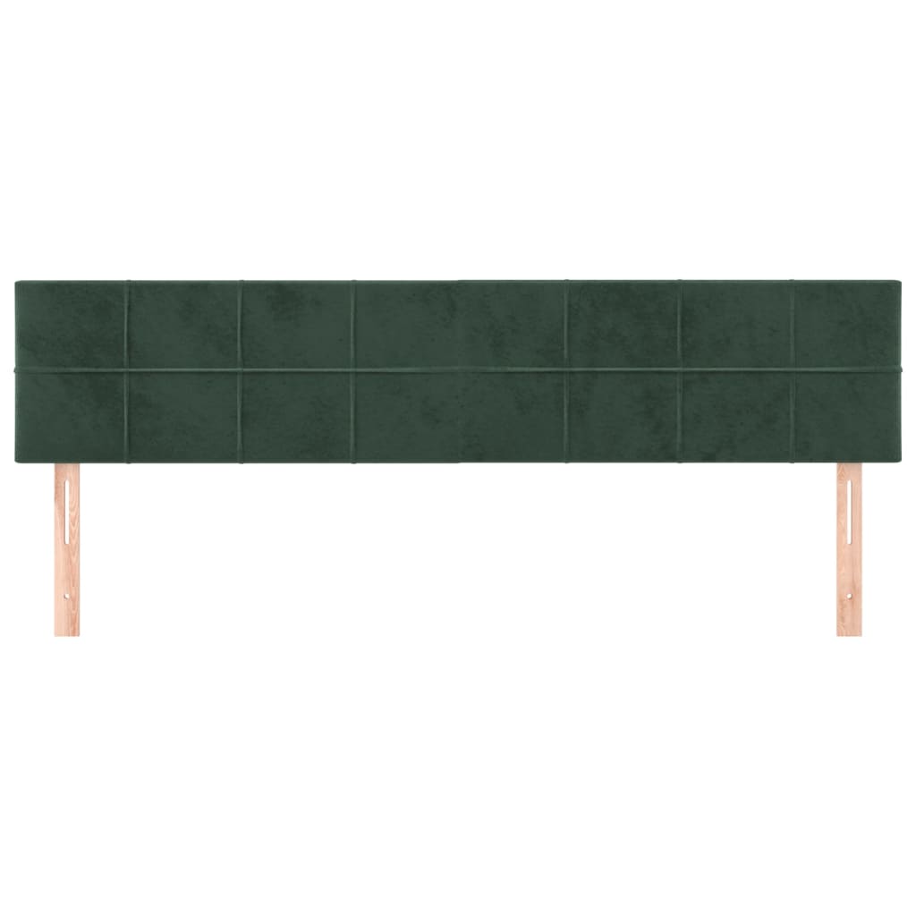 Testiera 2 pz Verde Scuro 80x5x78/88 cm in Velluto