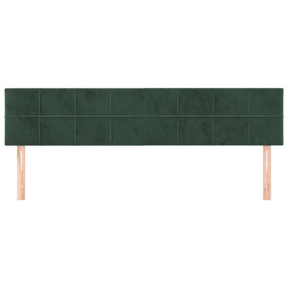 Testiera 2 pz Verde Scuro 80x5x78/88 cm in Velluto