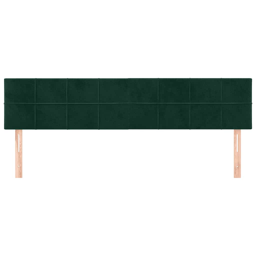 Testiera 2 pz Verde Scuro 80x5x78/88 cm in Velluto