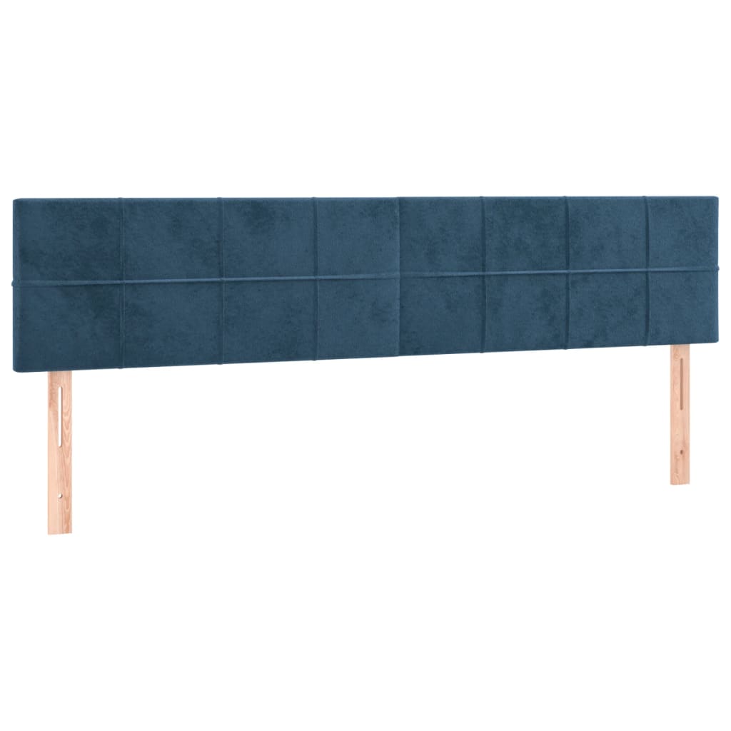 Testiera 2 pz Blu Scuro 80x5x78/88 cm in Velluto