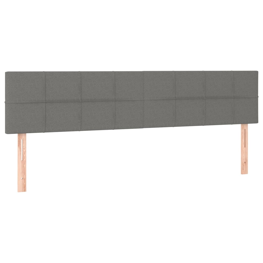 Testiera 2 pz Grigio Scuro 90x5x78/88 cm in Tessuto