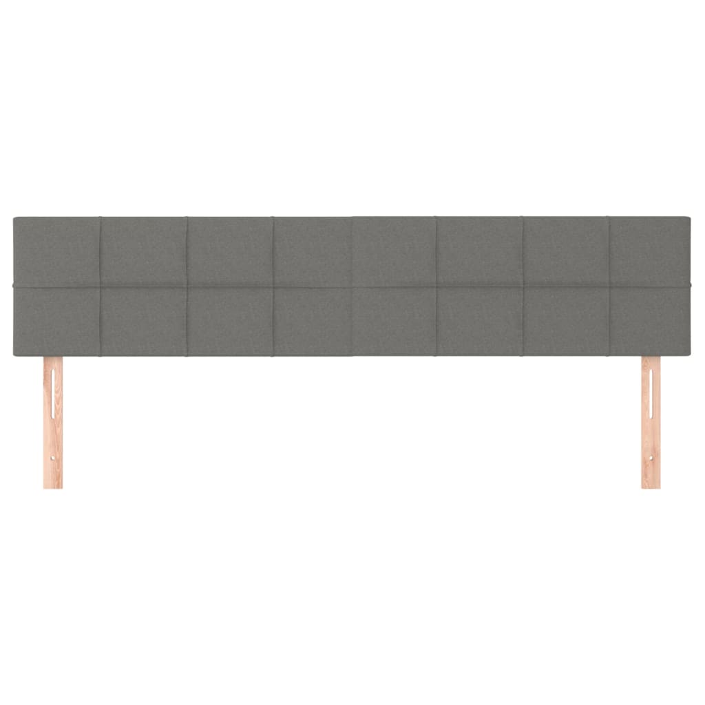 Testiera 2 pz Grigio Scuro 90x5x78/88 cm in Tessuto