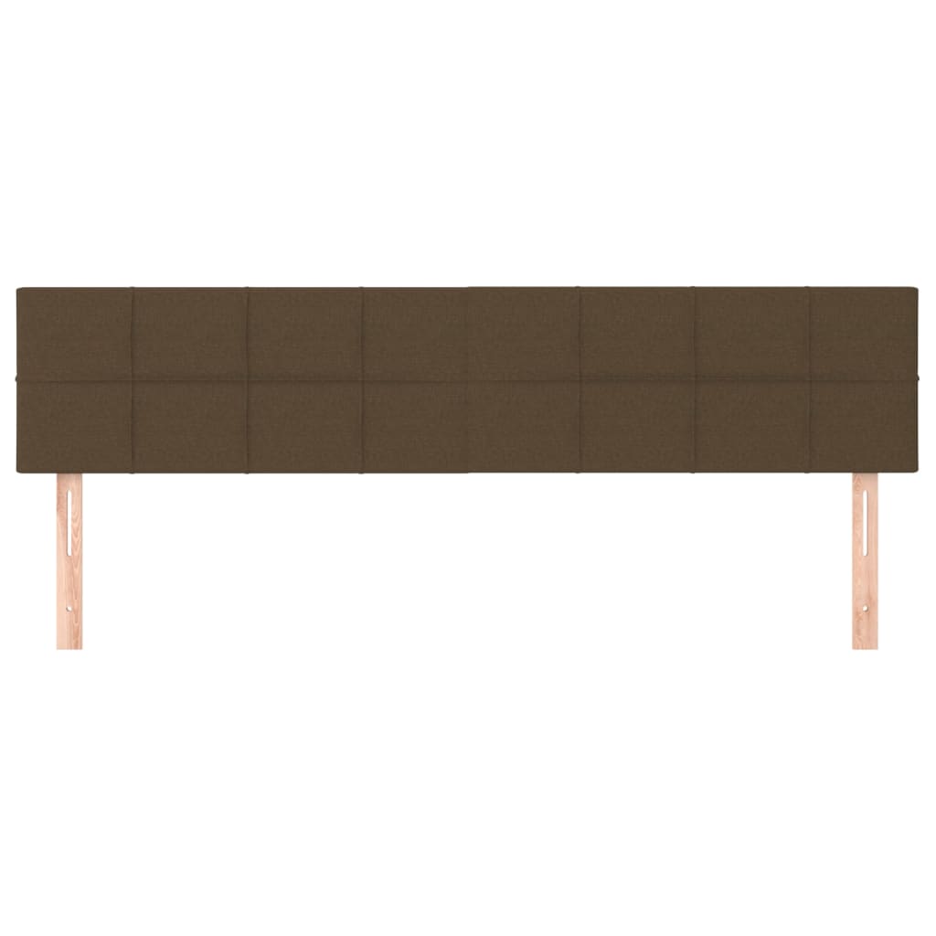 Testiera 2 pz Marrone Scuro 90x5x78/88 cm in Tessuto