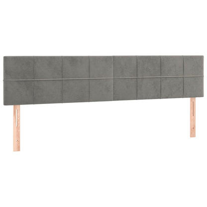 Testiera 2 pz Grigio Chiaro 90x5x78/88 cm in Velluto