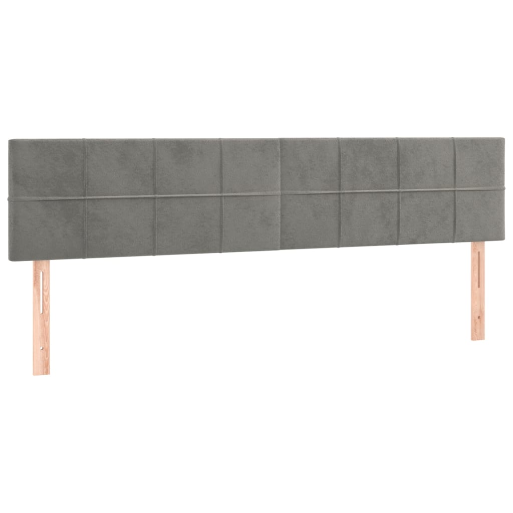 Testiera Grigio Chiaro 180x5x78/88 cm in Velluto