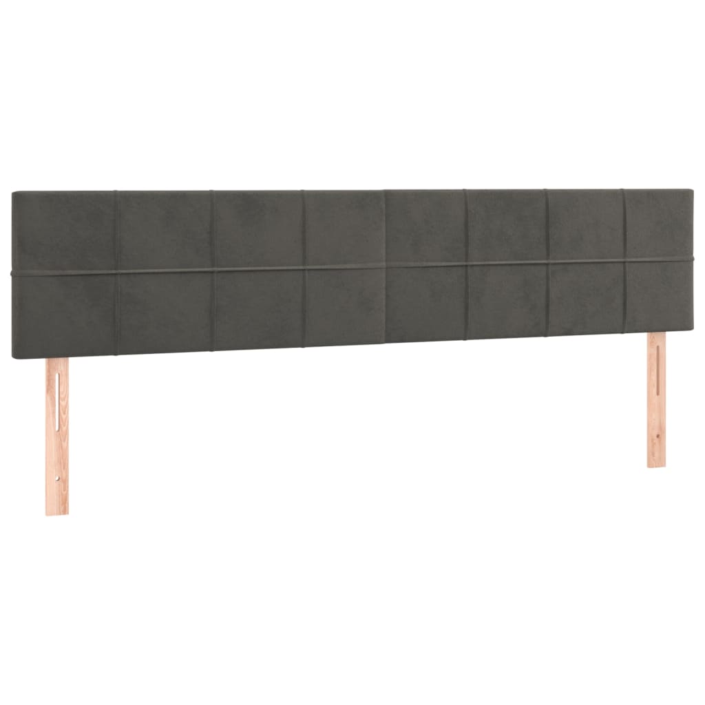 Testiera 2 pz Grigio Scuro 90x5x78/88 cm in Velluto
